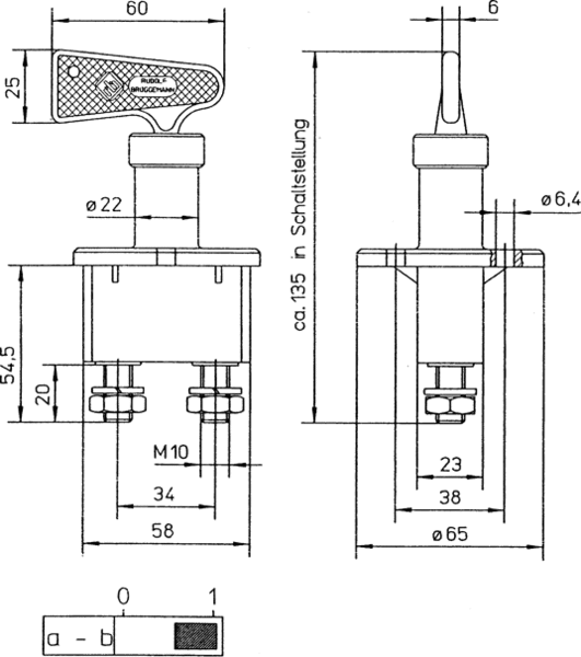 Batterietrennschalter VDM T-Griff zweipolig - 250A 