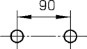 Positions of the fixing bores on the bottom